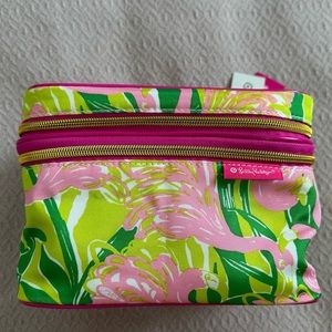 NWT Lilly Pulitzer for Target Double Zip MakeUp Train Case in Fan Dance Flamingo